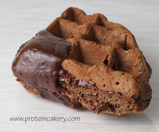double-chocolate-protein-waffle-frosted