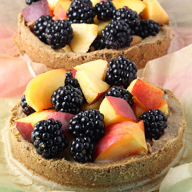 peach blackberry protein tart
