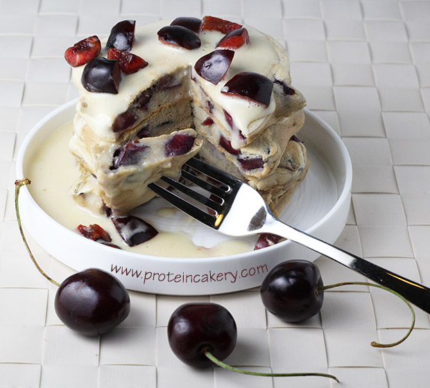 cherry-vanilla-protein-pancakes