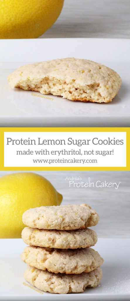 Protein Lemon Sugar Cookies made with erythritol, not sugar! by Andréa's Protein Cakery