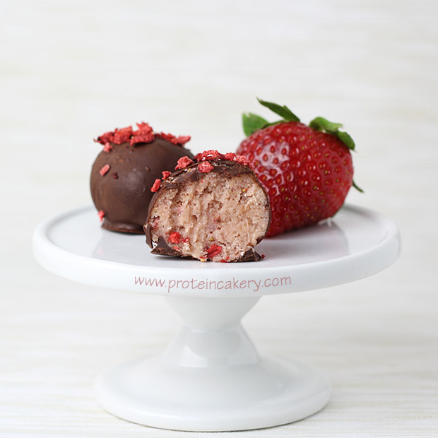 strawberry-protein-truffles