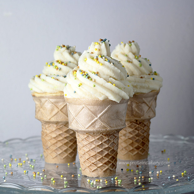 strawberry-ice-cream-cone-protein-cupcakes-gluten-free