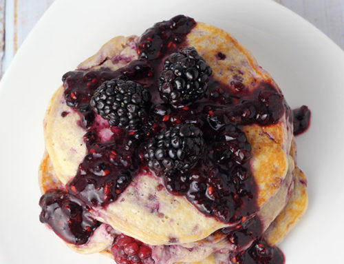Blackberry Ricotta Protein Pancakes