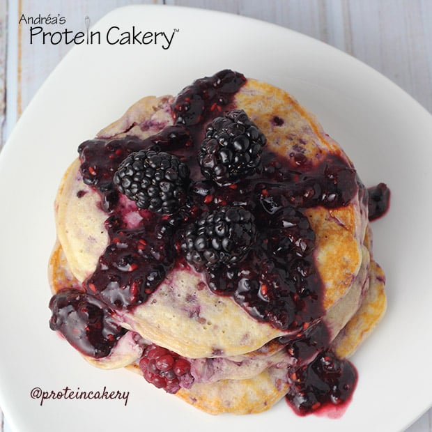Blackberry Ricotta Protein Pancakes Andréa's Protein Cakery