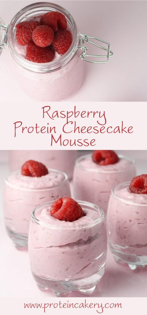 Raspberry Protein Cheesecake Mousse - high protein, low carb