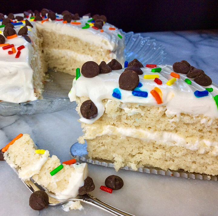 white-confetti-cake