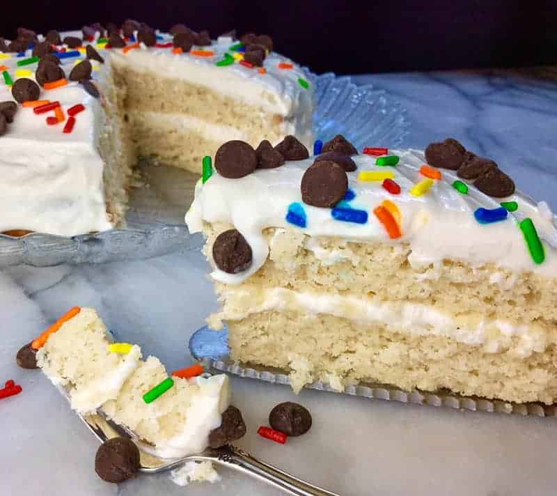 white-confetti-cake