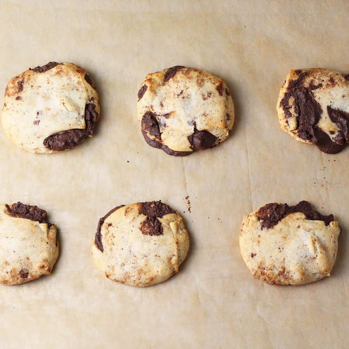 quest bar cookies on parchment