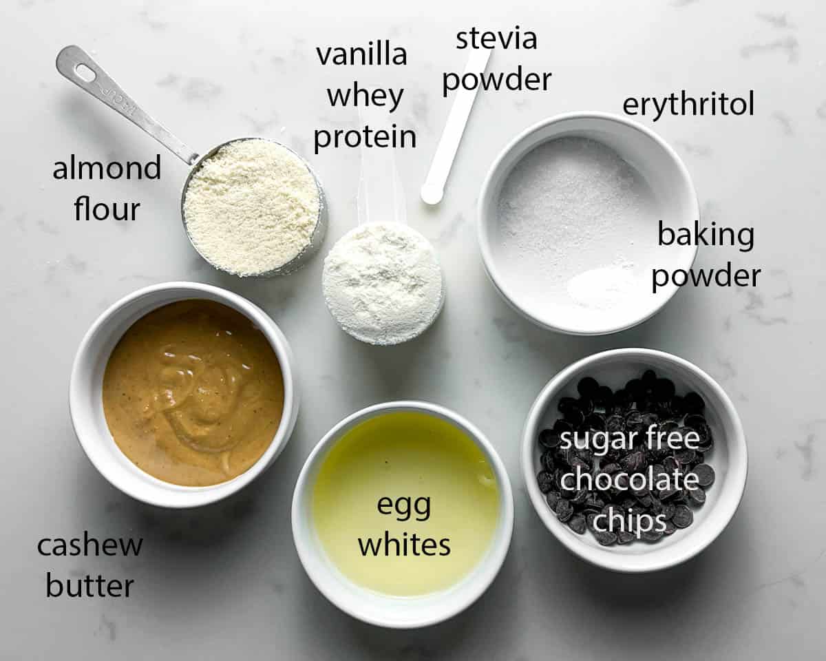 chocolate chip protein cookies recipe ingredients.