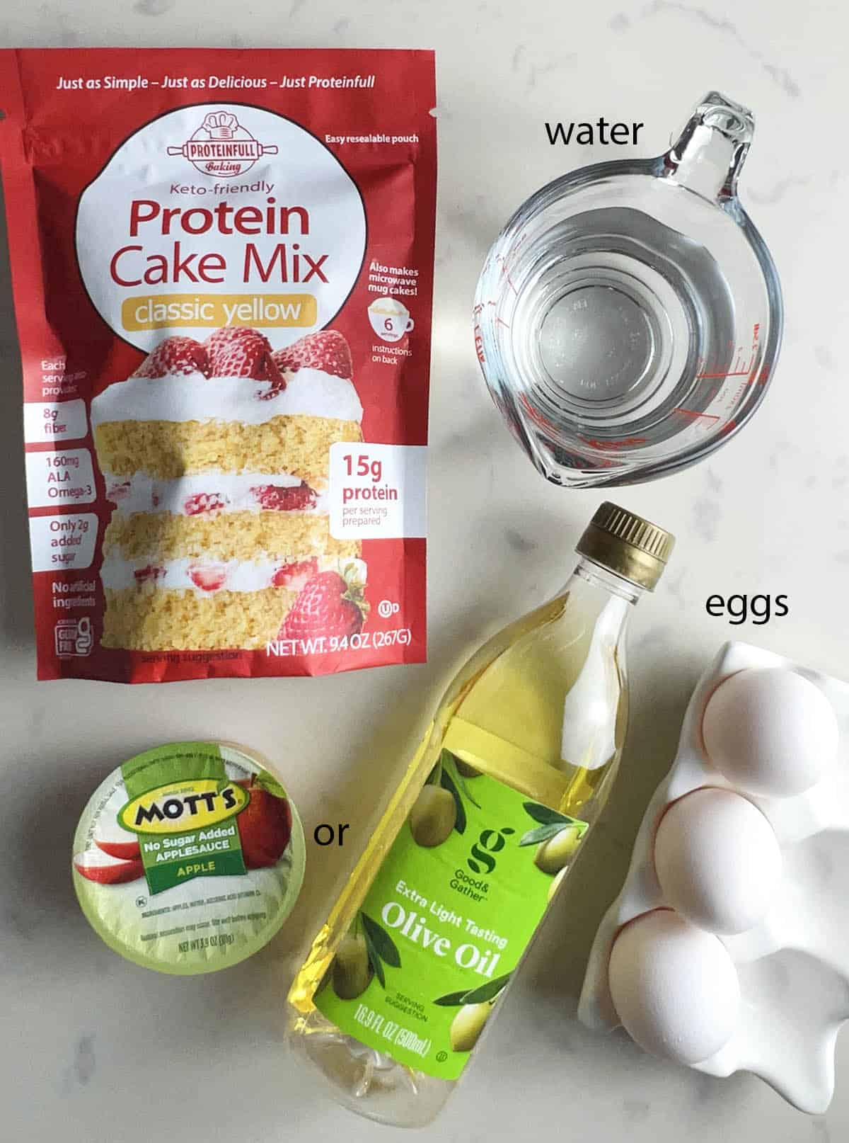 ingredients for vanilla protein cake