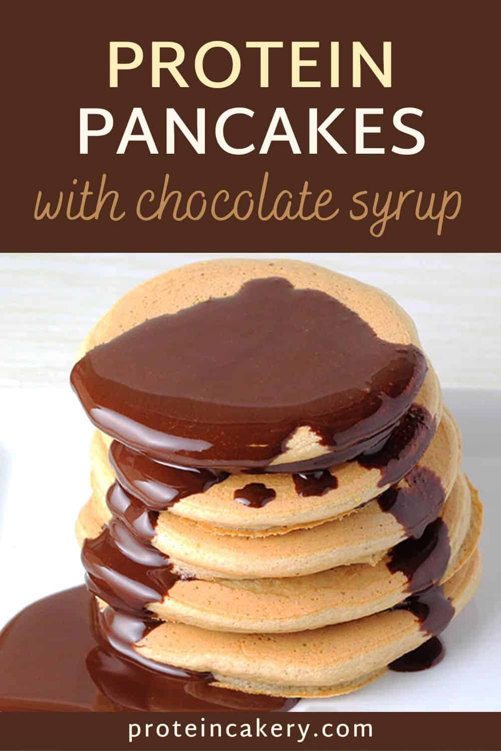 Vanilla Protein Pancakes with Chocolate Syrup