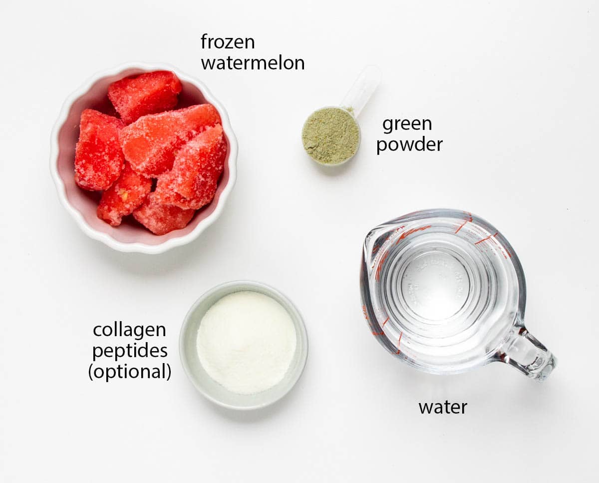 ingredients for a watermelon green drink