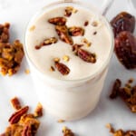 protein shake with pecans and dates.
