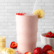 strawberry banana protein shake.
