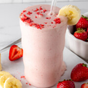 strawberry banana protein shake.