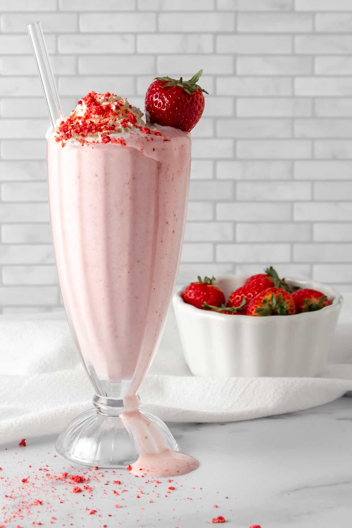 strawberry protein milkshake.