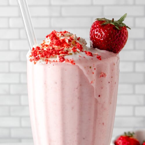 strawberry protein milkshake.