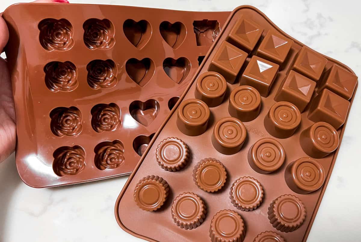 2 silicone chocolate molds.