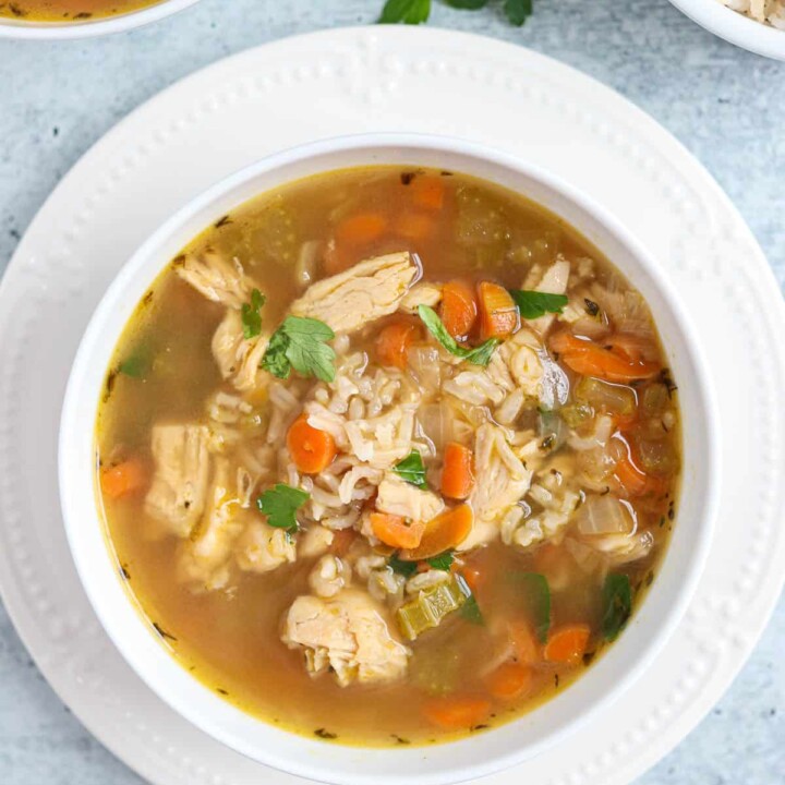 bowl of chicken soup.