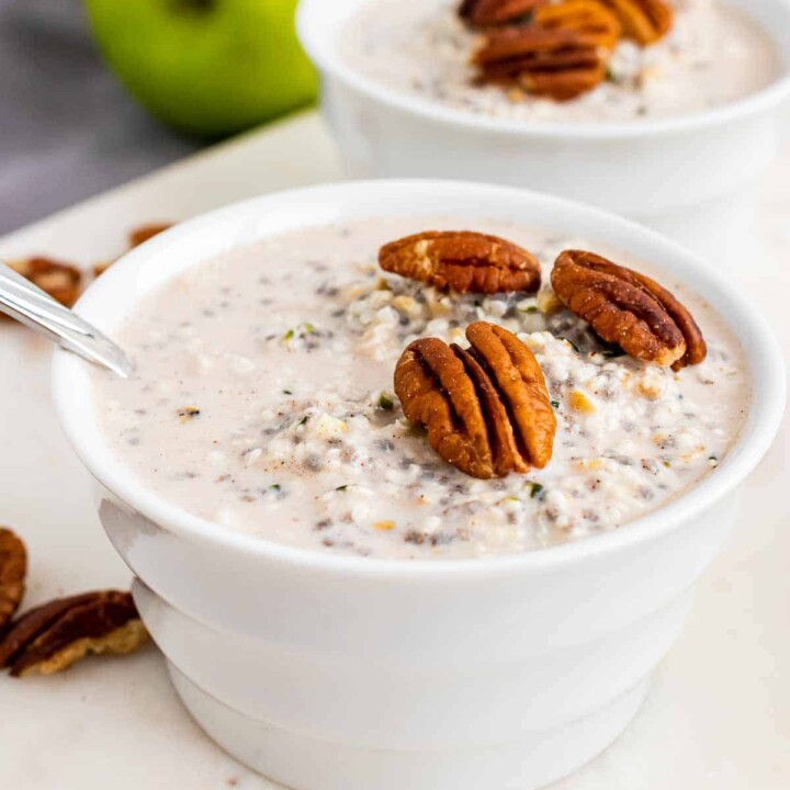 2 bowls of apple pie overnight protein oats.