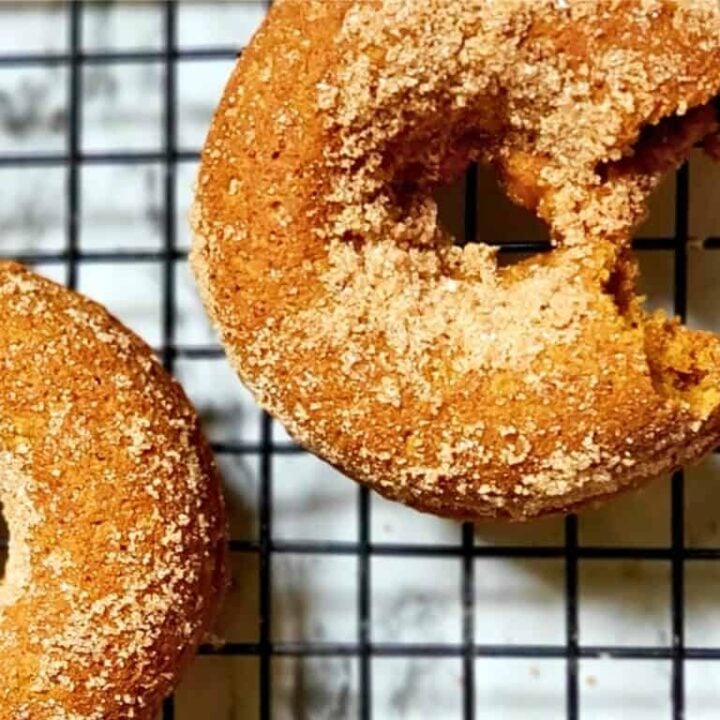 protein donuts on a cooling rack.