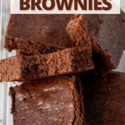 whey protein brownies with text overlay.