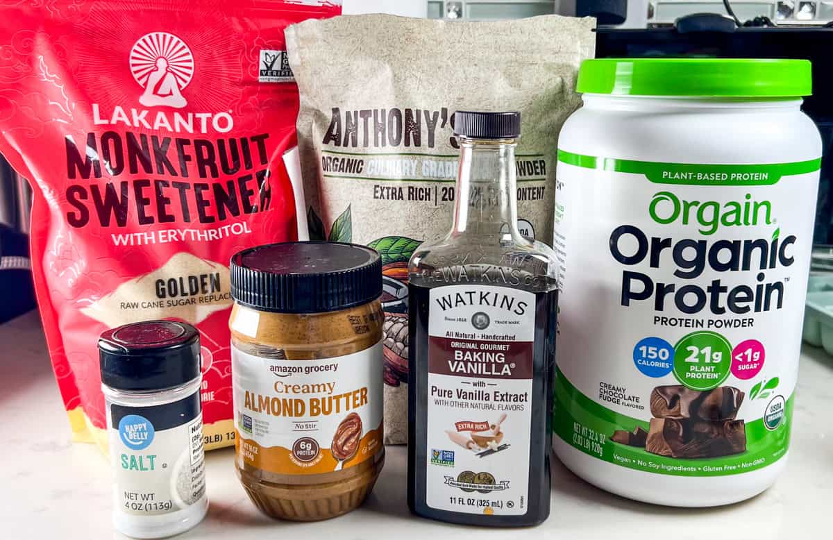 ingredients for chocolate protein balls.